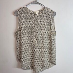 H&M Sleeveless Top with Star Pattern - Black and Cream